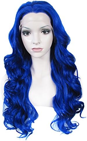 Lace Wig Long 24“Wave Synthetic Lace Front Wig High Density Sappire