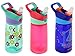 Contigo 14oz Autospout Striker Kids Water Bottle, Ultramarine Lillies, Washed Red & Sapphire Blast-off (3 Pack)