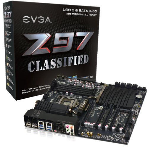 EVGA Z97 Classified LGA1150 Haswell Refresh, EATX, 4 DIMM Dual-Channel DDR3 2666MHz MotherboardEATX 152-HR-E979-KR