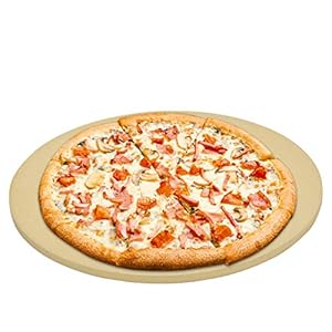 Onlyfire φ38cm ronde pizzasteen voor oven, cordieriet baksteen voor gasgrill, houtskoolgrill, kamado, past op Weber…