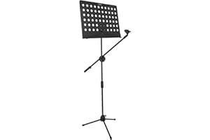 5 Core Music Stand For Sheet Music 2 in 1 Professional Height Adjustable Up to 63 Inches Portable Heavy Duty Music Notes Holder with Detachable Microphone Holder - MUS MH