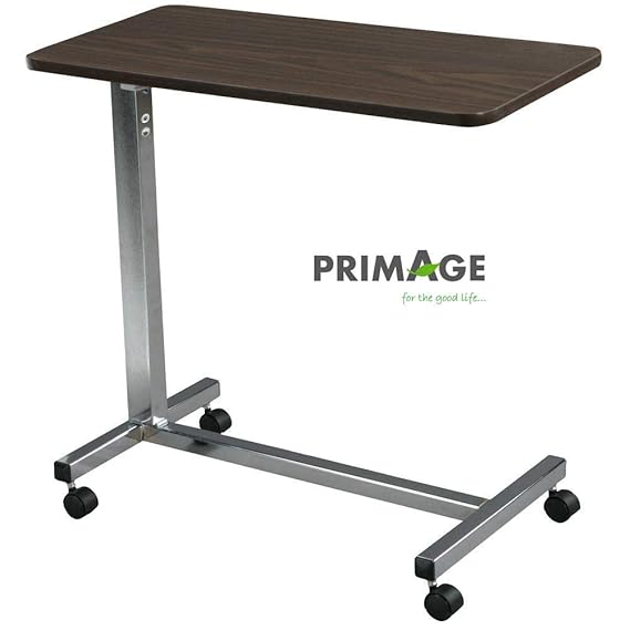 Primage NonTilt, Height Adjustable overbed, Bedside Table with Wheels