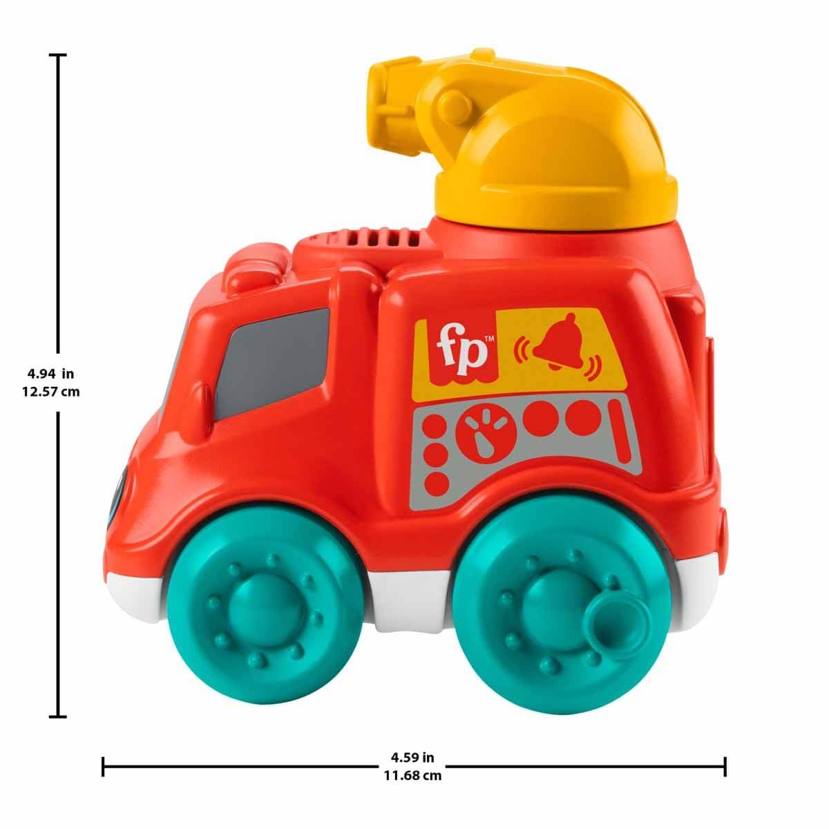 Fisher-Price Baby Toy Chime & Ride Fire Truck Push-Along Vehicle with Fine Motor Activities for Infants Ages 6+ Months