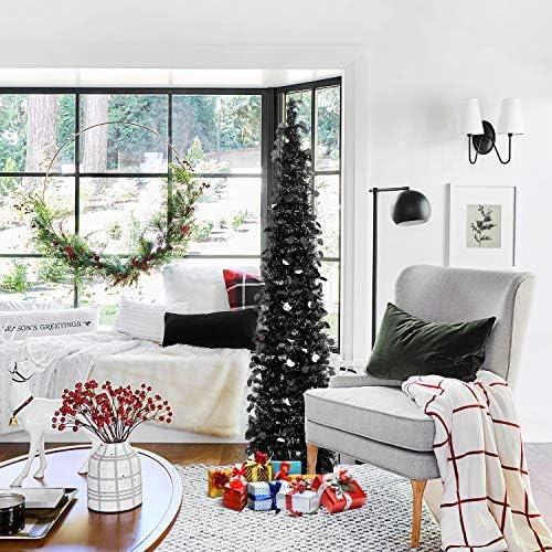 Amazon Com Hohotime Tinsel Christmas Tree 5ft Detachable