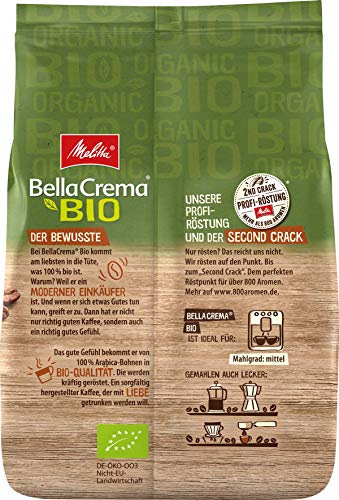 Melitta BellaCrema Bio Ganze Kaffee-Bohnen, ungemahlen, Kaffeebohnen für Kaffee-Vollautomat, milde Röstung, geröstet in… – Bild 4