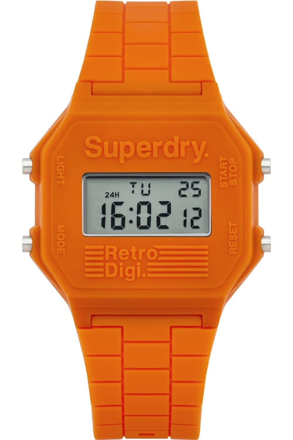 Superdry Retro digi Mens Digital Quartz Watch with Silicone Bracelet SYG201O
