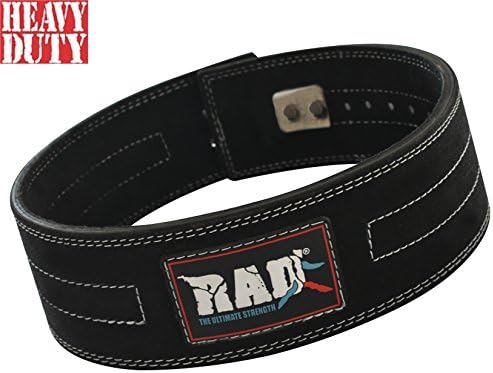 RAD Split Leather Weight Lifting Lever Pro Belt Back Support Gym Training Black New