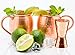 HardCraft Handcrafted and Hammered Finish Copper Moscow Mule Mugs with Jigger and Cocktail eBook, 16 oz. (Set of 2)