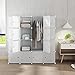 Tespo Portable Closet for Hanging Clothes, Armoire Wardrobe for Bedroom, Storage Cube Organizer, Modular Cabinet, Sturdy and Capacious, White.