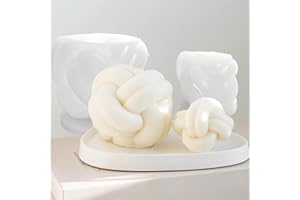 TOPYS 2 Pcs Large Knot Candle Molds Spiral Tie Rope Ball Twisted Knitted Silicone Gypsum Aromatherapy Molds(4.72in+3.14in) (TOPYS -20230115-2pcs)