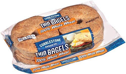 Cobblestone Bread Company CBC 100% Whole Wheat Thin Bagels, 12 oz