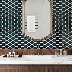 CRE8TIVE 16 Sheets Hexagon Peel and Stick Tiles