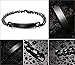 Free Engraving - Stainless Steel Link ID Bracelet,Black,Width 9mm,8.5 inch