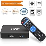 U2C Android 7.1 TV Box, [3GB RAM+32GB ROM] Amlogic S912 Octa Core Smart TV Box with 64 Bits H.265 Dual-Band WiFi 2.4GHz/5GHz,3D, 4K UHD, BT 4.1 Z Super Media Player