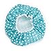 Eslite Waterproof Double Layers Shower Caps for Women(Green, White Dot)