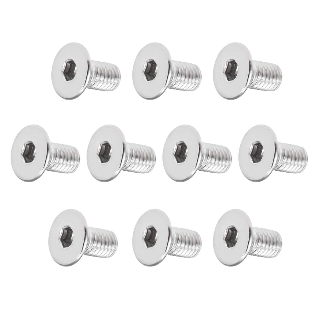 MACHSWON M5 x 10mm Metric Hex Socket Cap Screws 304 Stainless Steel Flat Head Bolts Fully Threaded Machine Screws 40Pcs — image 1
