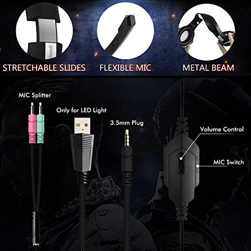 image for Beexcellent Gaming Headset for PS4 Xbox One PC Nintendo Switch (Audio)