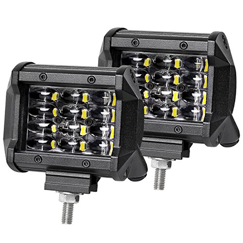 LED Pods, AKD Part 4 inch 72W LED Pods Spot Light Off Road Work Light OSRAM Quad Row Off Road Driving Lights LED Fog Lights for Truck Boat Jeep SUV ATV Motor, 2 Yrs Warranty