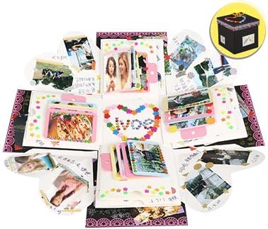 DIY Photo Album,Love Memory Gift Box Photo Album – DIY Kit Birthday or Wedding Gift (black)