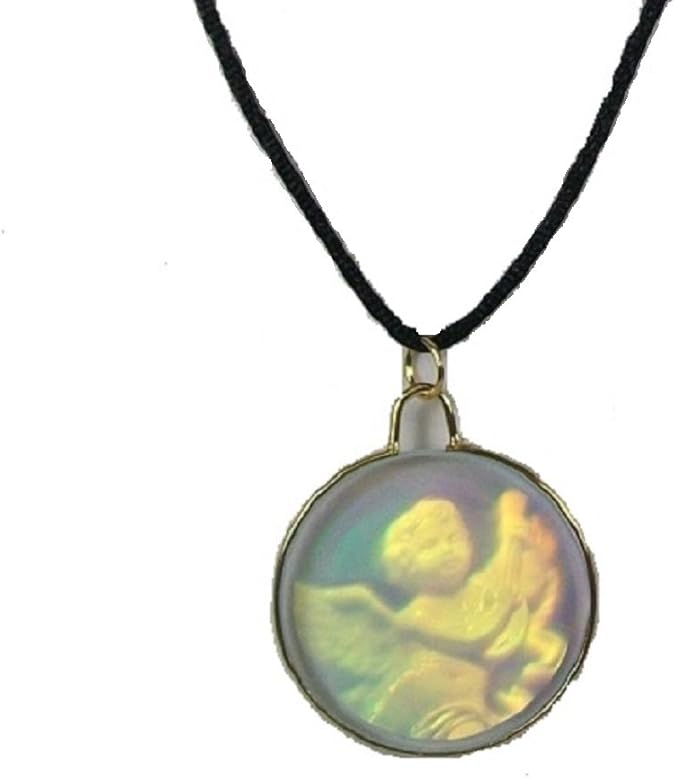 3D Vintage Glass Hologram Holographic Gift Angel Necklace Pendant