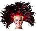 ZUCKER - Large Carnival Costume Feather Headdress - Red Halloween Mask Cosplay Party Hair Accessory