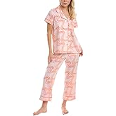 BedHead Pajamas Short Sleeve Cropped PJ Set in The Groove SM (US 4-6)
