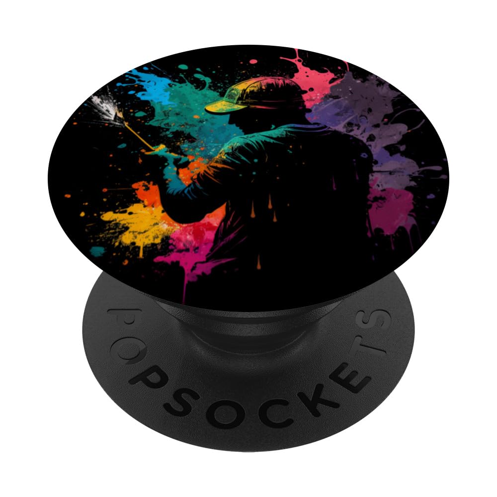Pyrotechnician Splash Art Bengal Fire Retro Pyro Fireworks PopSockets Swappable PopGrip