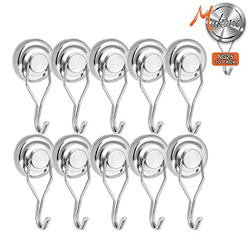 Wukong 30LB Magnetic Hooks 0.98" D25 Heavy Duty Rotating Swivel Swing Strong Neodymium Magnet Hooks