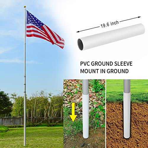 WeValor 25FT Telescoping Flag Pole Kit, Heavy Duty 16 Gauge Aluminum