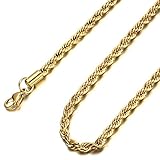 FUNRUN 20-Stainless Steel Mens Cord Necklace Rope Chain 5mm 20-30 inches