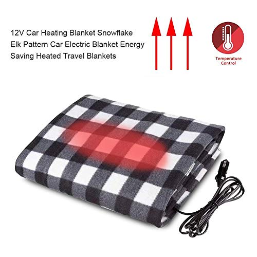 SeaHome Electric Car Blanket, 12V Heated Fleece Travel Throw Heating Blanket with AC Adapter for Car Auto Supplies RV - Great Cold Weather Supplies - Thumbnail 3