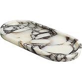 FutureStone 100% Natural Luxury Calaccata Viola Marble Small Hand Towel Tray Holder Organizer, Makeup Bathroom Holder