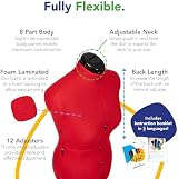 Adjustoform Sew Simple 8 Part Medium Poppy Red Dress Form UK 14-20 view 3