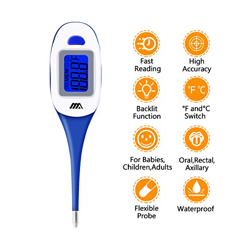 Basal Thermometer by Benewell-Digital Axillary Temperature Fever Thermometer-Oral Rectal Monitor-Fast Reading, Accurate, Waterproof-Medical Detector-Babies and Adults-FDA and CE Approved