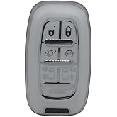 7 Button Key Fob Shell Cover for Chrysler Pacifica Accessories 2017 2018 2019 2020 2021 2022 2023 2024 Touring Limited Voyager Key Fob Cover (HEYEZQTY 7 button silver white)