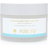 PURE FIJI Nourishing Body Butter 6.76 oz / 200 ml – Hydrating, Softening, Non-Greasy, Natural Skincare, Tropical Moisturizer, Coconut Oil, Body Cream (6.76 oz, White Gingerlily)