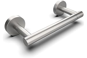 RARXTR Bathroom Toilet Paper Holder Wall Mount SUS304 Stainless Steel Double Post Pivoting Toilet Paper Roll Holder Wall Mounted for Bathroom RV Commercial Toilet Tissue Dispensers, Brushed Nickel