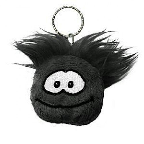 Disney Club Penguin Keychain 2 Inch Plush Puffle Black