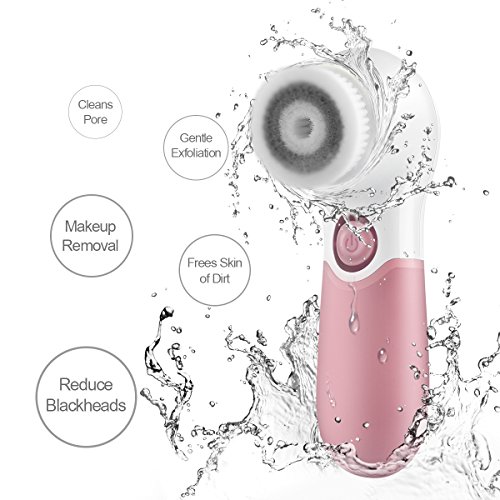 Face and Body Skin Cleansing Brush System with 3 Detachable Brush Heads and Handle – Scrub Microdermabrasion Exfoliator Brush for Deep Pore Cleansing,Removes Blackheads