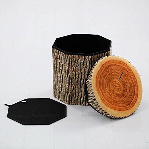 BIBITIME 3D Kiwifruit Folding Storage Ottoman Cube Foot Stool Seat Footrest Foldable Storage Box, 11.81x11.41" - Thumbnail 7