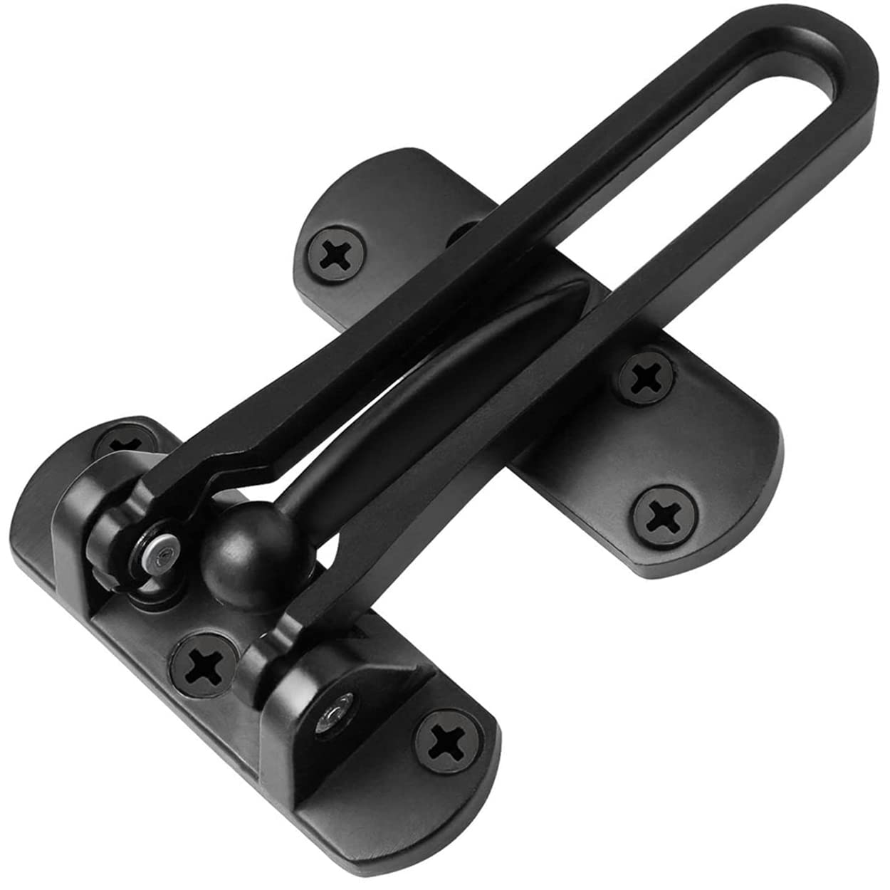 Litensh Door Chain Lock for Front Door, Swing Bar Door Guard Lock, Security Door Chain Latch for Home Apartment Hotel Dormitory (Black)