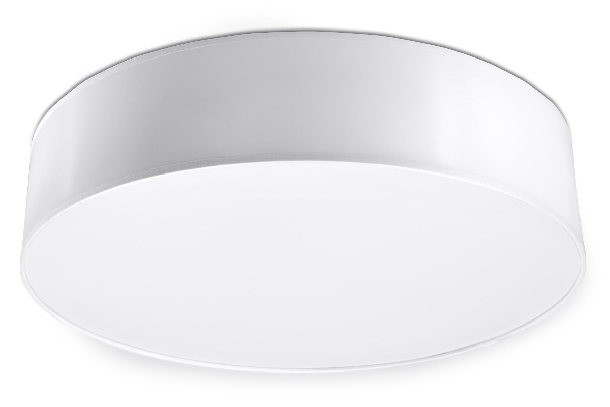 SOLLUX lighting Arena 45 Round Ceiling Lamp, Minimalist and Modern Design, E27 Replaceable Bulb (LED), 1x60 W, Easy Cleaning, Made of PVC, 45x45x11 cm, White