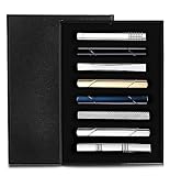 Jstyle 8Pcs Tie Clips for Men, Matte and Shiny Tie