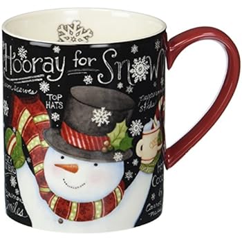 Lang Chalkboard Snowman Mug by Susan Winget, 14 oz, Multicolored