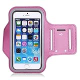 iPhone 6 Armband, Morris Water Resistant Sports Armband with Key Holder for iPhone 6, 6S (4.7-Inch), Galaxy S3/S4, iPhone 5/5C/5S, Bundle with Screen Protector (Pink)
