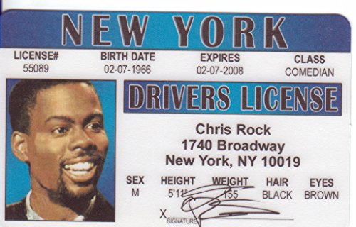Chris Rock Novelty Drivers License / Fake I.d. Identification for Saturday Night Live Fans