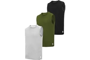 TEX2FIT Men's Tank Tops, 3 Pack Men's Sleeveless T-Shirts Workout Muscle Shirts Quick-Dry Gym Shirt