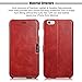 iPhone 6s Plus / 6 Plus Case, Benuo [Vintage Classic Series] [Genuine Leather] Flip Corrected Grain Leather Case [Card Slot] [Stand Feature] with Magnetic Closure for 6s Plus / 6 Plus (Vintage Red)