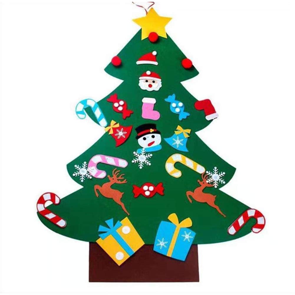Fidgetgear Diy Cartoon Felt Christmas Tree Decoration For Home Party Wall A Amazon In Home Kitchen