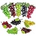 Supla 10 Pack Assorted Artificial Grapes Frosted Grape Clusters Decorative Grapes Bunches Rubber Grape Bundles in Black Purple Red Green for Vintage Wedding Favor Fruit Wine D&eacute;cor Faux Fruit Props